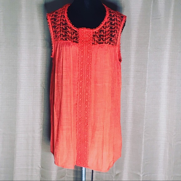 new directions Tops - NEW DIRECTIONS CURVY LACE BOHEMIAN TANK L #596